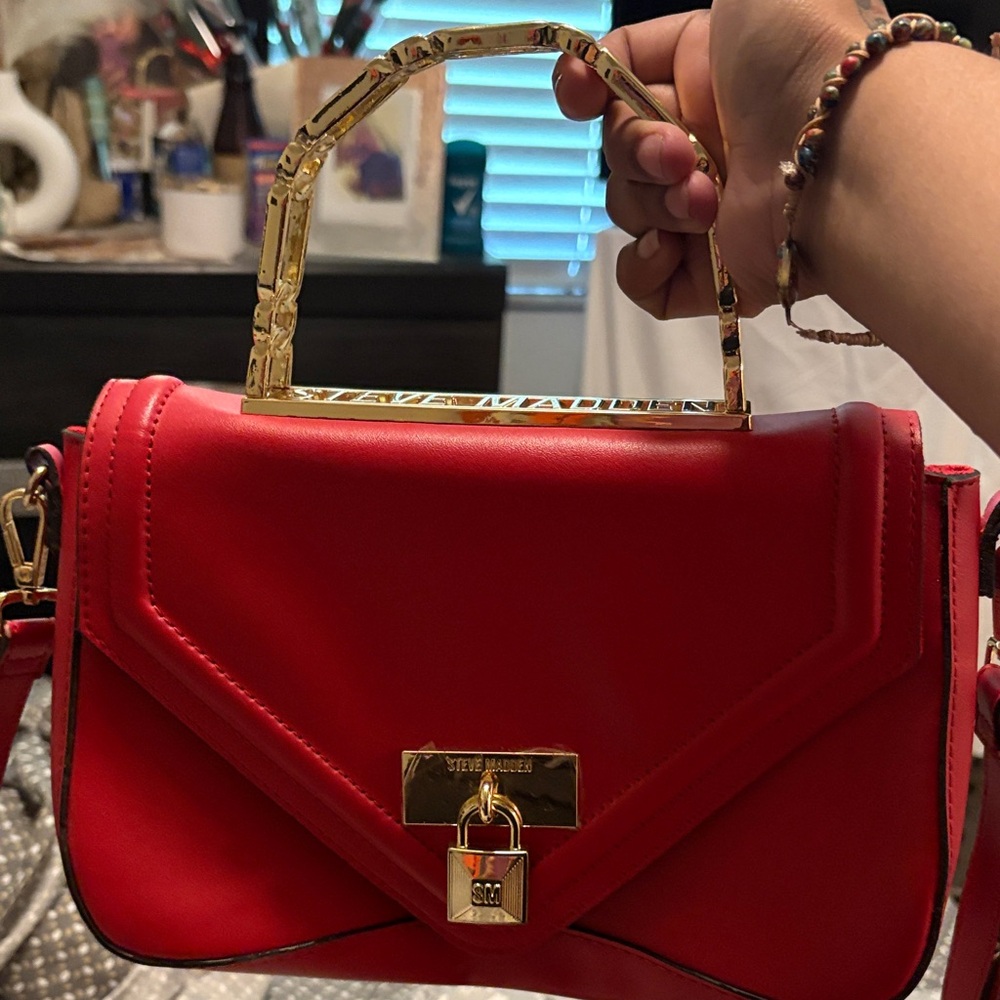 Steve Madden Red and Gold Crossbody Bag